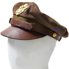 1941 US Army Officers WWll Crush Cap Service Hat Olive Green