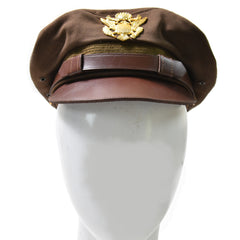 1941 US Army Officers WWll Crush Cap Service Hat Olive Green