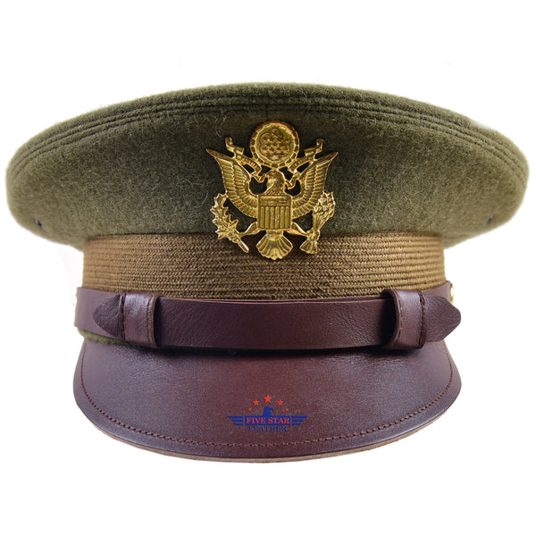 New Reproduced US WWII Officer Visor Cap W/ Insignia