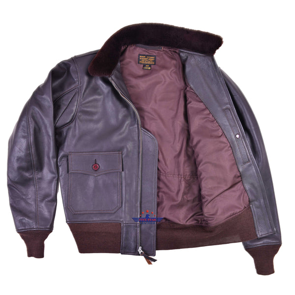 USN G1 Leather Flight Jacket  Men's Goatskin Leather Jacket