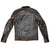 Men Trucker Real Goatskin Classic Western Denim Style Distressed Brown Leather Jacket