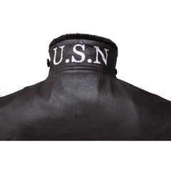 Flight G1 55J14 Bomber Naval Flying Men Jacket USN Seal Brown Goatskin Leather