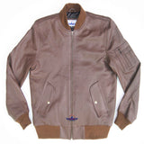 MA-1 Army Pilot Bomber Military Real Goat Leather Men Jacket Tan