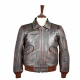 FLIGHT PILOT BOMBER MEN REAL LEATHER JACKET AIRFORCE CWU-45/P FLYING DISTRESSED BROWN