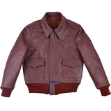 FiveStar Leather Kids Type A2 Goatskin Leather Jacket Russet Brown