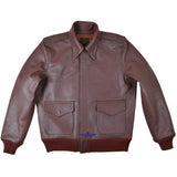 Men A2 Repro David D. Doniger Type Military Flight Real Goatskin Leather Jacket