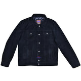 Men Trucker Black Suede Classic Retro Western Denim Style Leather Jacket