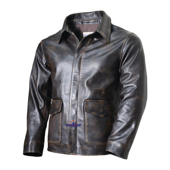 FiveStar Leather Men Adventurer Jacket Capeskin Seal Brown Distressed
