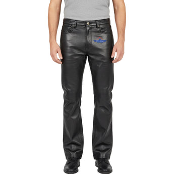 FiveStar Leather Men Western Black Pant Steerhide full grain