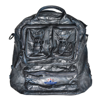 Five Star Leather Vintage Style Travel Backpack Buckle Pockets