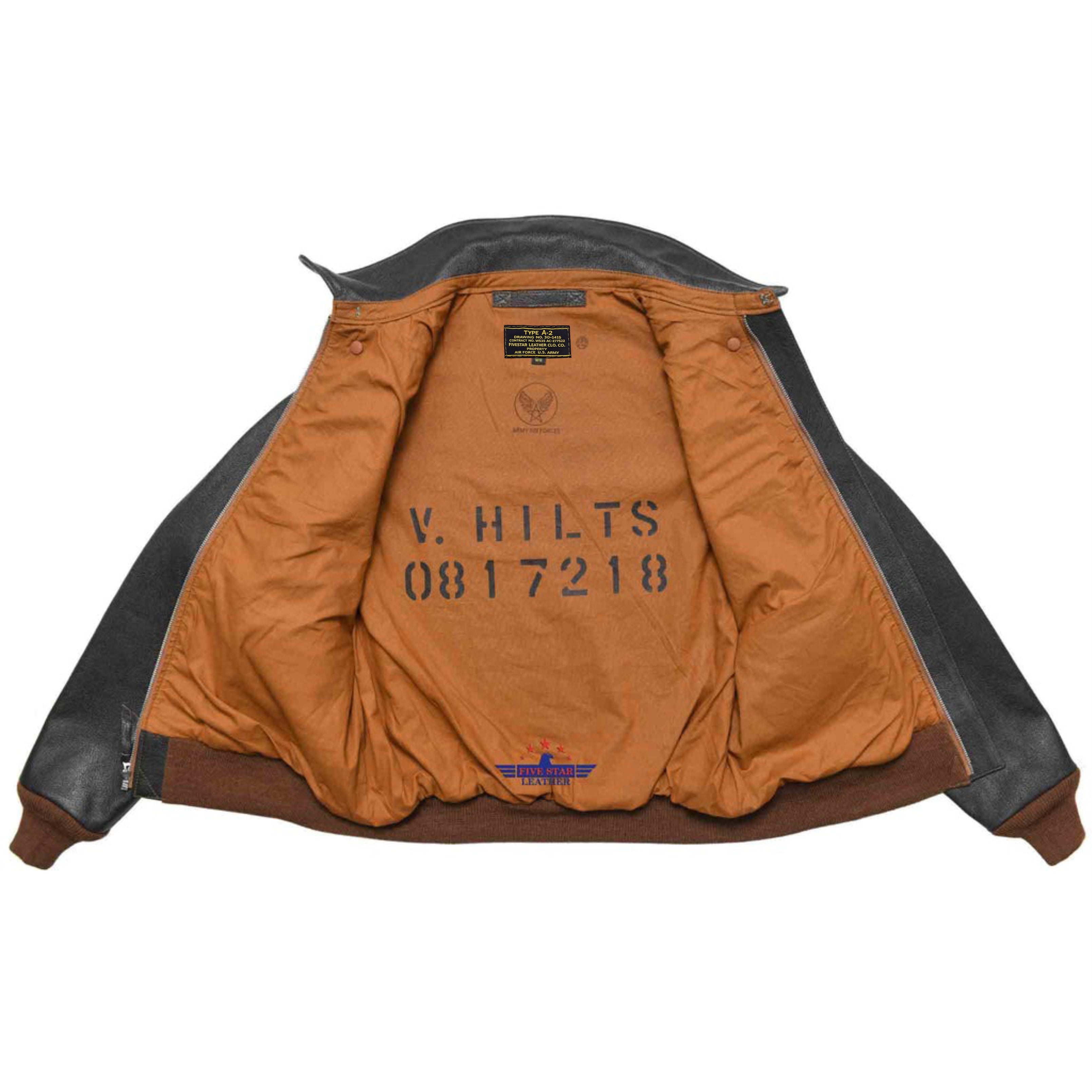 FiveStar Leather Repro A2 V Hilts Escape Jacket Seal Brown