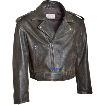 FiveStar Leather Women Road Master Olive Crispy Real Leather Jacket