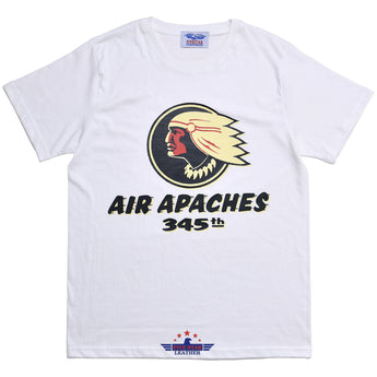 FiveStar Leather Tubular 345th Air Apaches T-Shirt 100% Cotton White