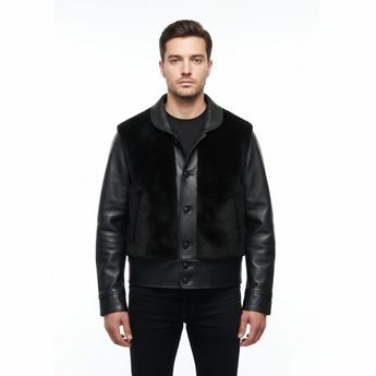 FiveStar Leather 1930s Grizzly Cossack Jacket Real Sheepskin Leather Front Buttons closure