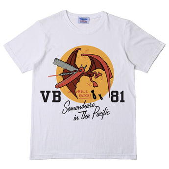 FiveStar Leather VB-81 US Navy Squadron T-Shirt 100% Cotton White