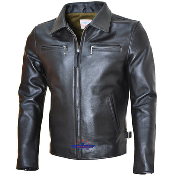 Civilian Vintage 1930's Classic Men Real Leather Jacket cafe racer