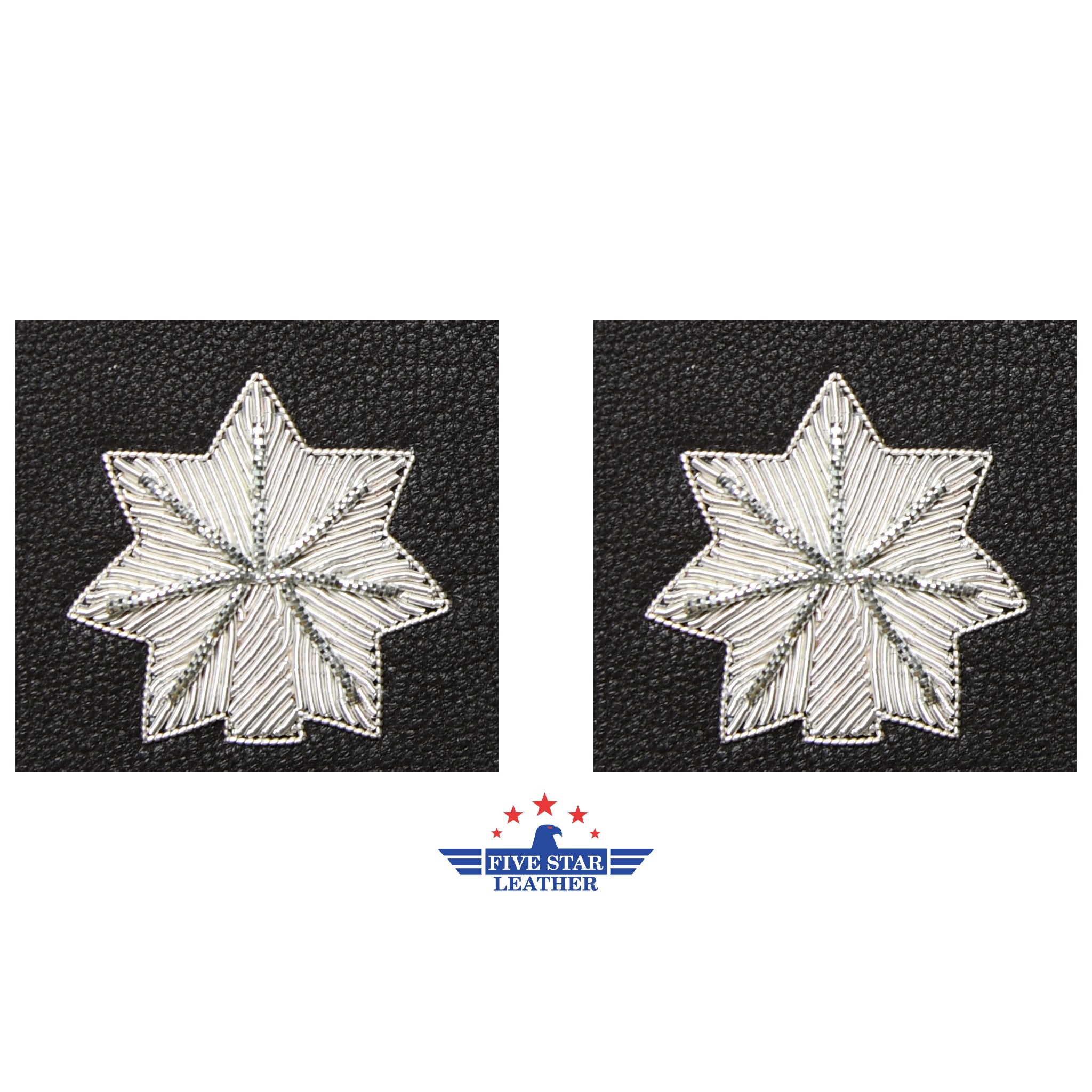 Colonel Chest Patch Five Star Leather Lt Colonel Rank Bullion Hand Embroidered Patch Pair ...