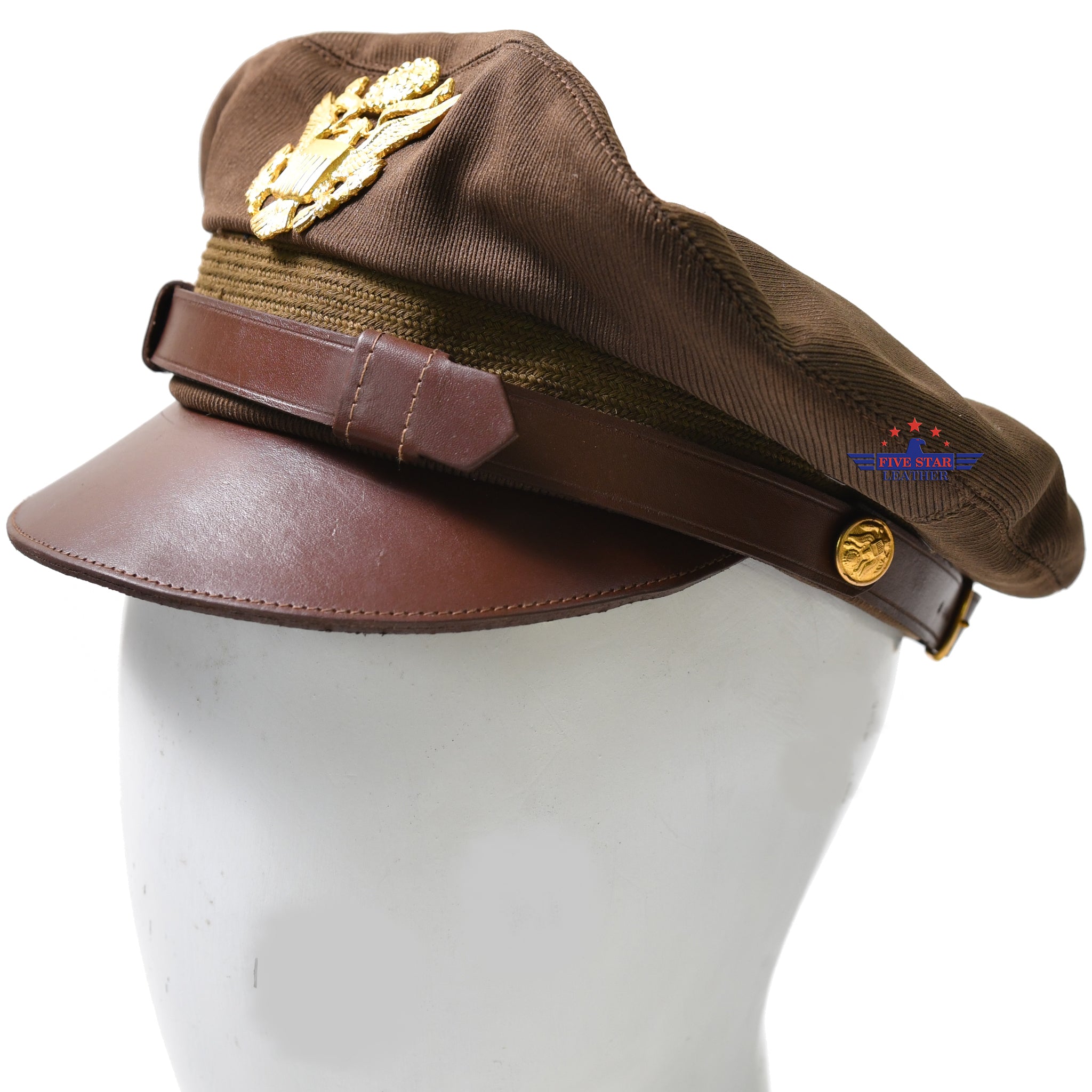 Service Hat 1941 US Army Officers WWll Crush Cap Service Hat Olive Green – Fivestar ...
