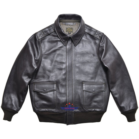 FiveStar Leather Repro Type A-2 H.L.B Corp N.Y. DWG. No. 30-1415 A.C. ORDER No. 37-3891P Horsehide Seal Brown Leather