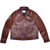 Men's Repro 1930s Vintage Cossack Real Horse Hide Brown Pull up Leather Jacket