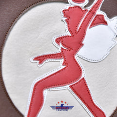 Fivestar Leather 3RD Squadron Hell's Angels Waving Hand with Walking Round Leather Patch