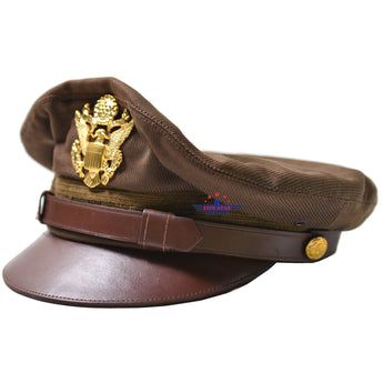1941 US Army Officers WWll Crush Cap Service Hat Olive Green