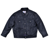 FiveStar Leather Vintage Men Trucker Jacket Black Deerskin Leather