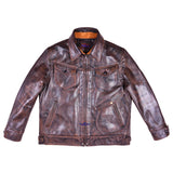 FiveStar Men Classic Vintage look Ranch Jacket Real Goatskin Leather