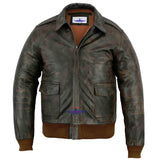 Men A2 Real Leather Distressed Brown Aviator Pilot Jacket Fly Jacket Bomber