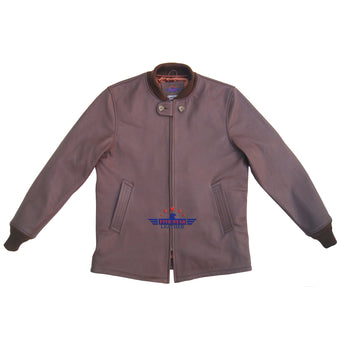 Men's Vintage Repro 1950s Car Clicker Coat Russet Brown Premium Leather