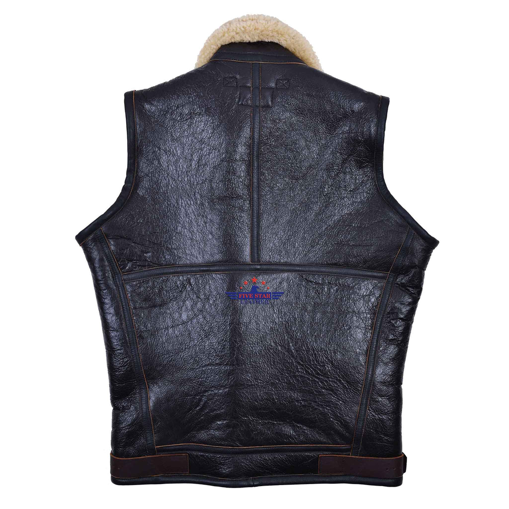 Sports Vintage B3 Vest Seal Brown sheepskin – Fivestar Leather