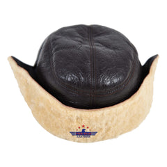 FiveStar Leather USAAF B2 Flight Aviator Sheepskin Leather Cap