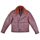 FiveStar Leather 1940s winter Half Belt Men Jacket Goatskin Leather