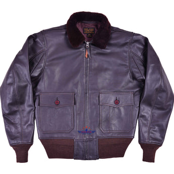 Men’s Repro G1 55J14 Naval Seal Brown Pilot Flying Jacket USN Real Goatskin Leather