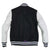 Men Real Leather Sleeve Varsity Baseball Bomber College Wool Jacket Blue & White