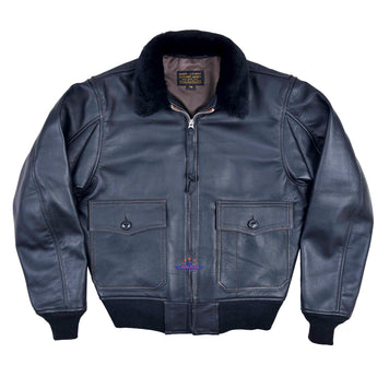 Flight G1 Bomber Naval Flying Men’s Jacket USN Goatskin Black Leather