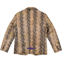 Men Blazer Fashion Real Leather Python Snake Cobra Textured Jacket Two Button