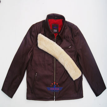 Men's Vintage Classic WWII Military Flight Aviator Horsehide Leather Jacket