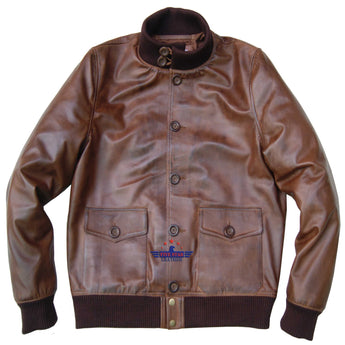 Flight A-1 Repro Military Aviation Captain Bomber Air Force Goat Leather Jacket