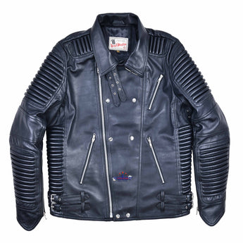 God Gift Men Black BUILD FOR SPEED Real Leather Jacket