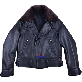 FiveStar Leather Repro 1940s Police Officers Horsehide Black Leather Jacket