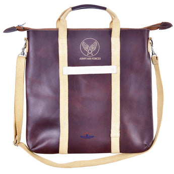 USAAF Vintage Military Real Leather with 2mm Aviation Flying Helmet Bag