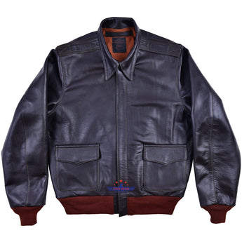 Repro A2 J. A. Dubow Mfg Co Contract 27798 Horsehide Seal Brown Leather Flight Jacket