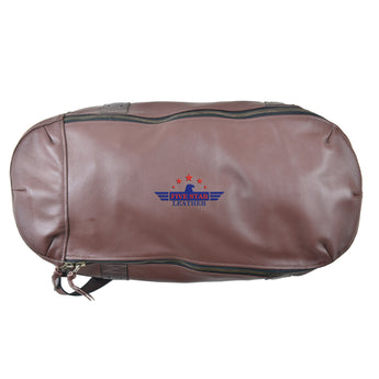 FiveStar Leather Steerhide Russet Brown Heavy Duty Travel Bag Tank Bag luggage bag backpack laptop bag
