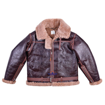 FiveStar Leather Repro RAF Flying 1940/41 Pattern Sheepskin Flight Jacket Russet Reinforcements