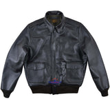 Men's Vintage A2 Repro Bronco Military Flight Real Horsehide Leather Jacket