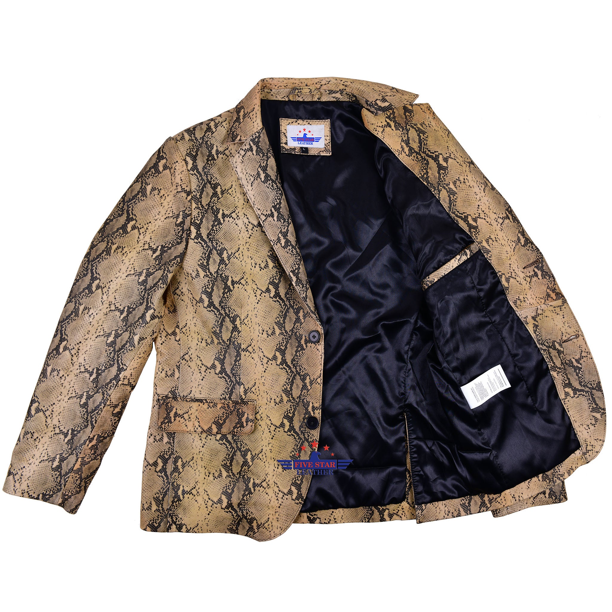 Codra Blazer Men Blazer Fashion Real Leather Python Snake Cobra Textured Jacket Two ...