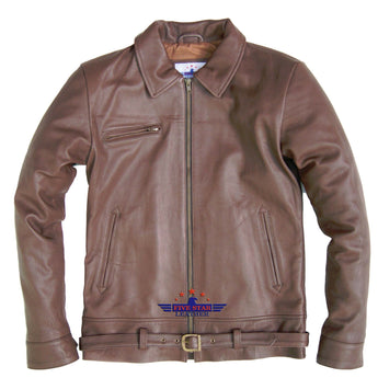 Pilot Bomber Air Force Luftwaffe Real Leather Flying Aviation Belted Jacket