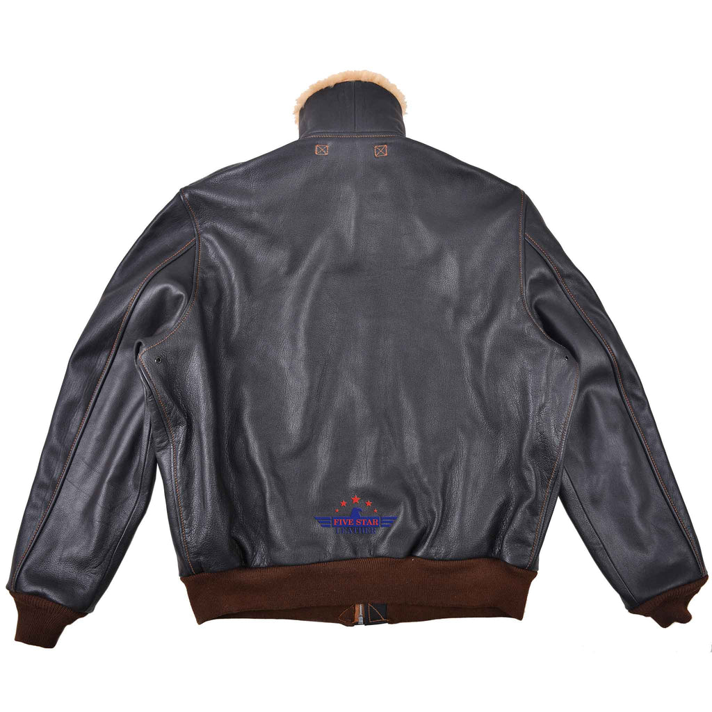 FiveStar Leather - Type A2 Winterized Repro Military Flight Jacket Real  Goatskin Leather Seal Brown