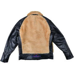 FiveStar Leather 1930s Grizzly Jacket Blonde Fur with HorseHide Black Leather